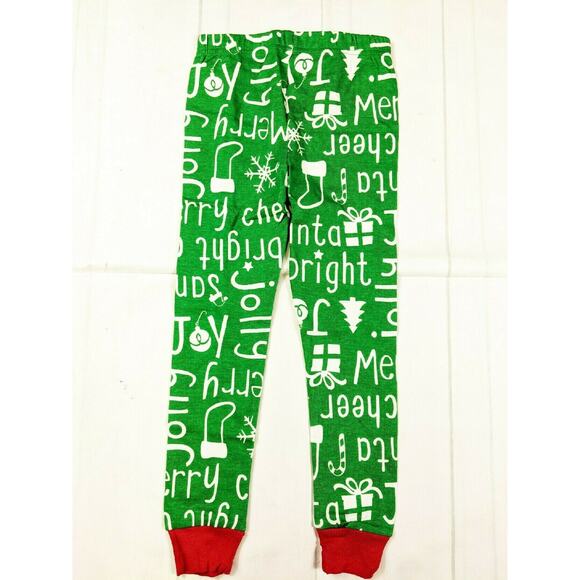 Carter's Holiday Words Green White & Red Pajamas 4 Youth - Picture 3 of 8